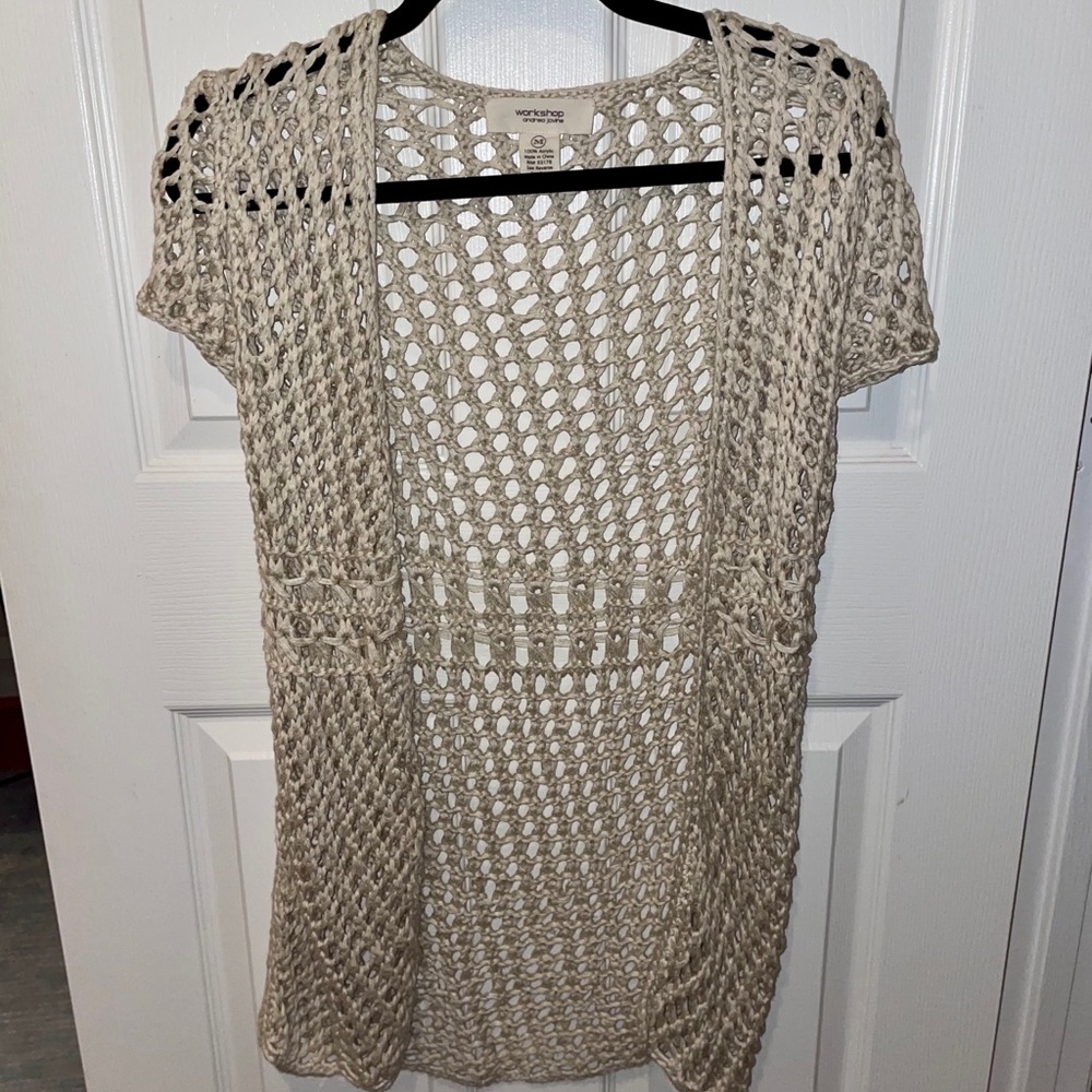 Long Crochet Open Cardigan